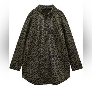 Zara animal print leopard over shirt